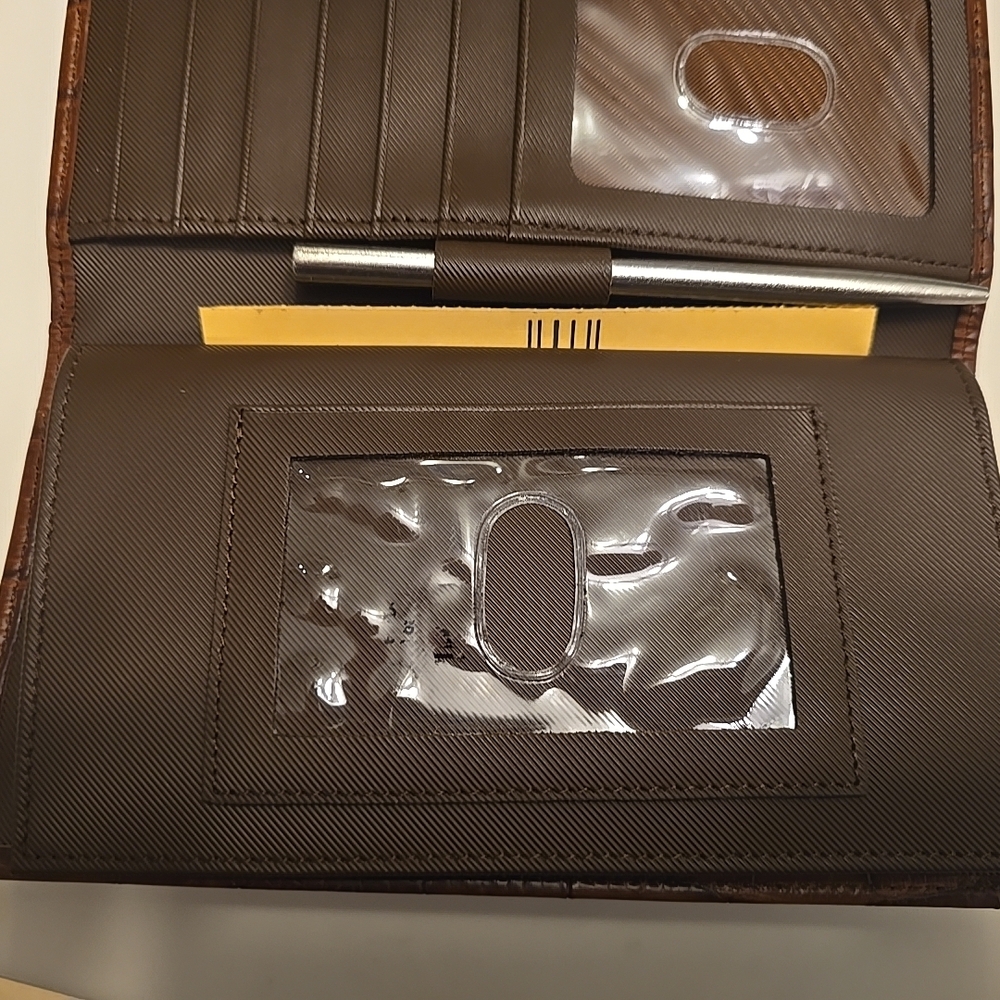 Dooney & Bourke Brown Crocodile Embossed Wallet - Picture 8 of 16